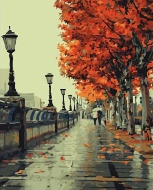 Рисуване по номера - Крайбрежна улица, 40х50см