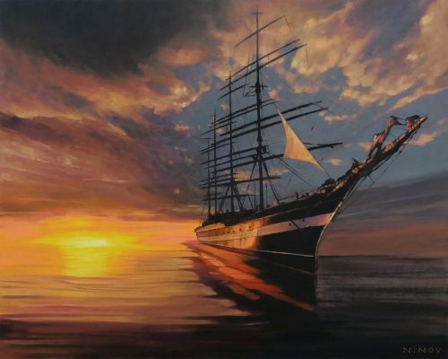 Рисуване по номера - В прегръдката на залеза, 40х50см