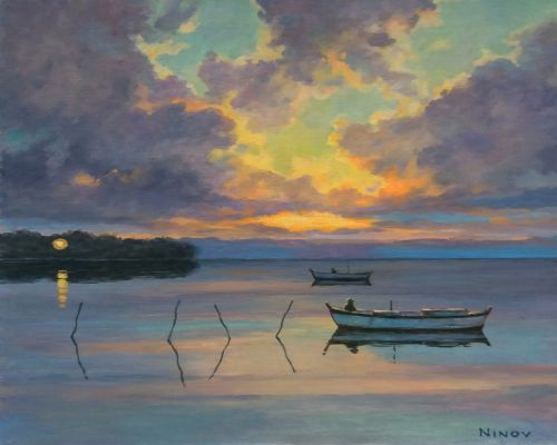 Рисуване по номера - Рибарски залези, 40х50см
