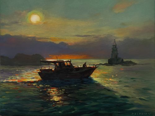 Рисуване по номера – Ахтополски залез, 40х50см