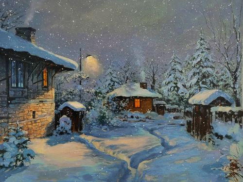 Рисуване по номера - Снежна приказка, 40х50см