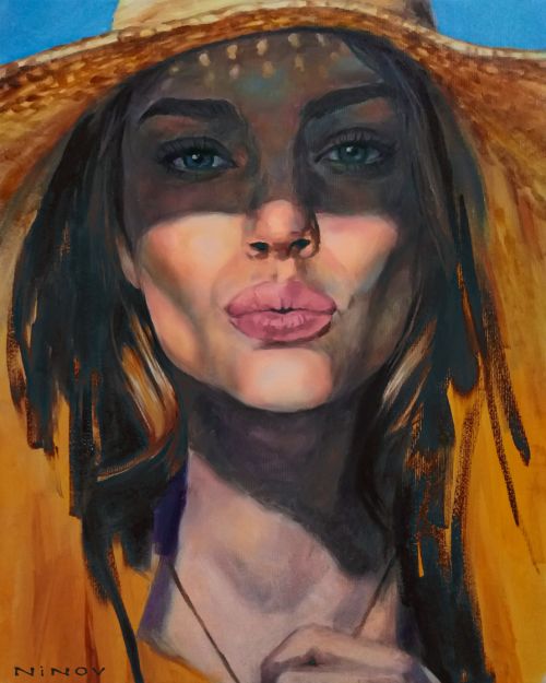 Рисуване по номера - Зелени очи, 40х50см