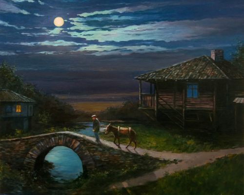 Рисуване по номера - Синя луна, 40х50см