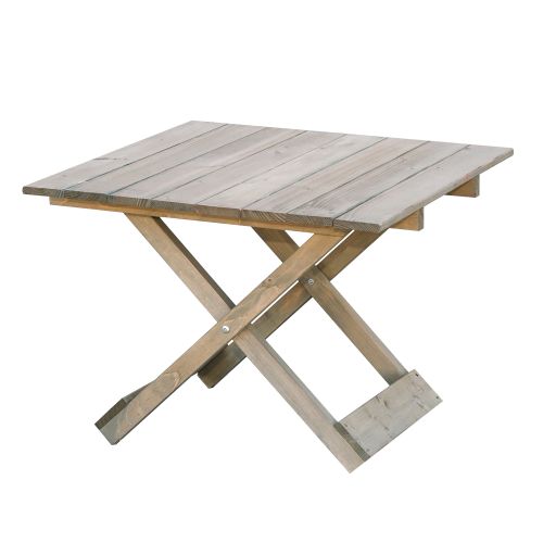 Сгъваема маса от естествена дървесина 68x68x51см, Сив